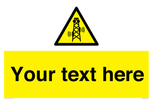 Custom warning RF radiation transmitter